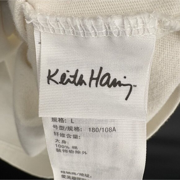 Abercrombie & Fitch Men Keith Haring New York Big Apple Graphic T-shirt L White - Picture 6 of 11